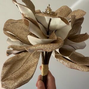 Sparkling Gold Faux Floral Arrangement